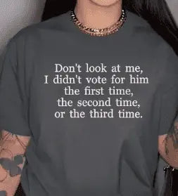 Women's Gray or Black Political Humor T-Shirt 100% Cotton - Grab Them By The Midterms