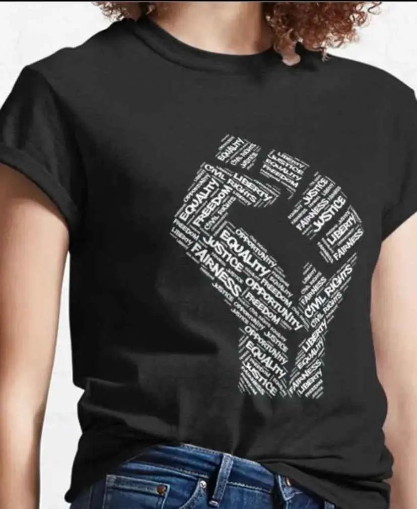 Unisex Black Resistance T-Shirt With Upraised Fist - Grab Them By The Midterms