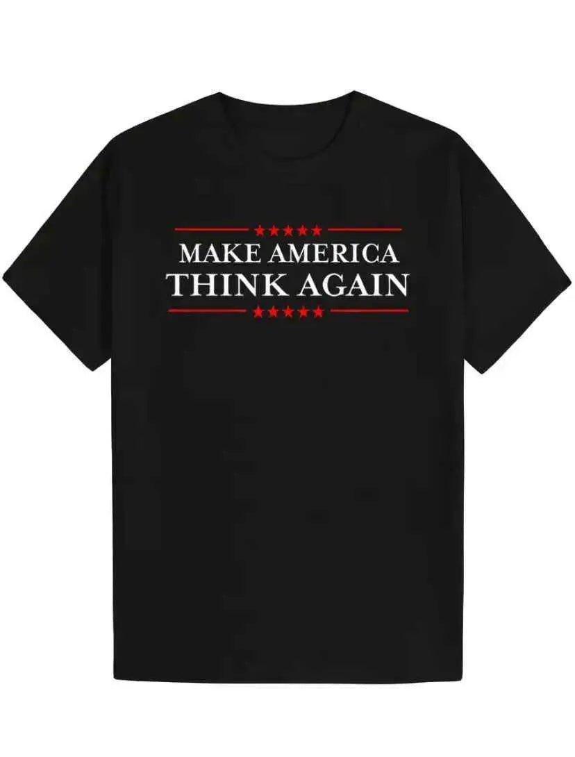 Using Your Mind Is Patriotic! Unisex Black Protest T-Shirt "Make America Think Again" - Grab Them By The Midterms