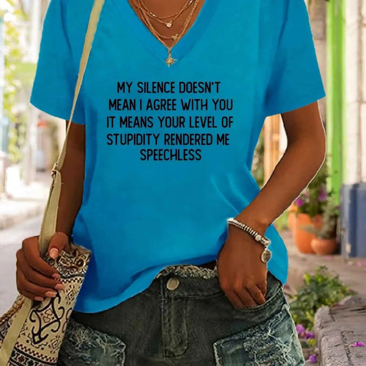 My Silence Doesn't Mean I Agree With You Women's T-shirt, Casual Short Sleeve Top - Grab Them By The Midterms