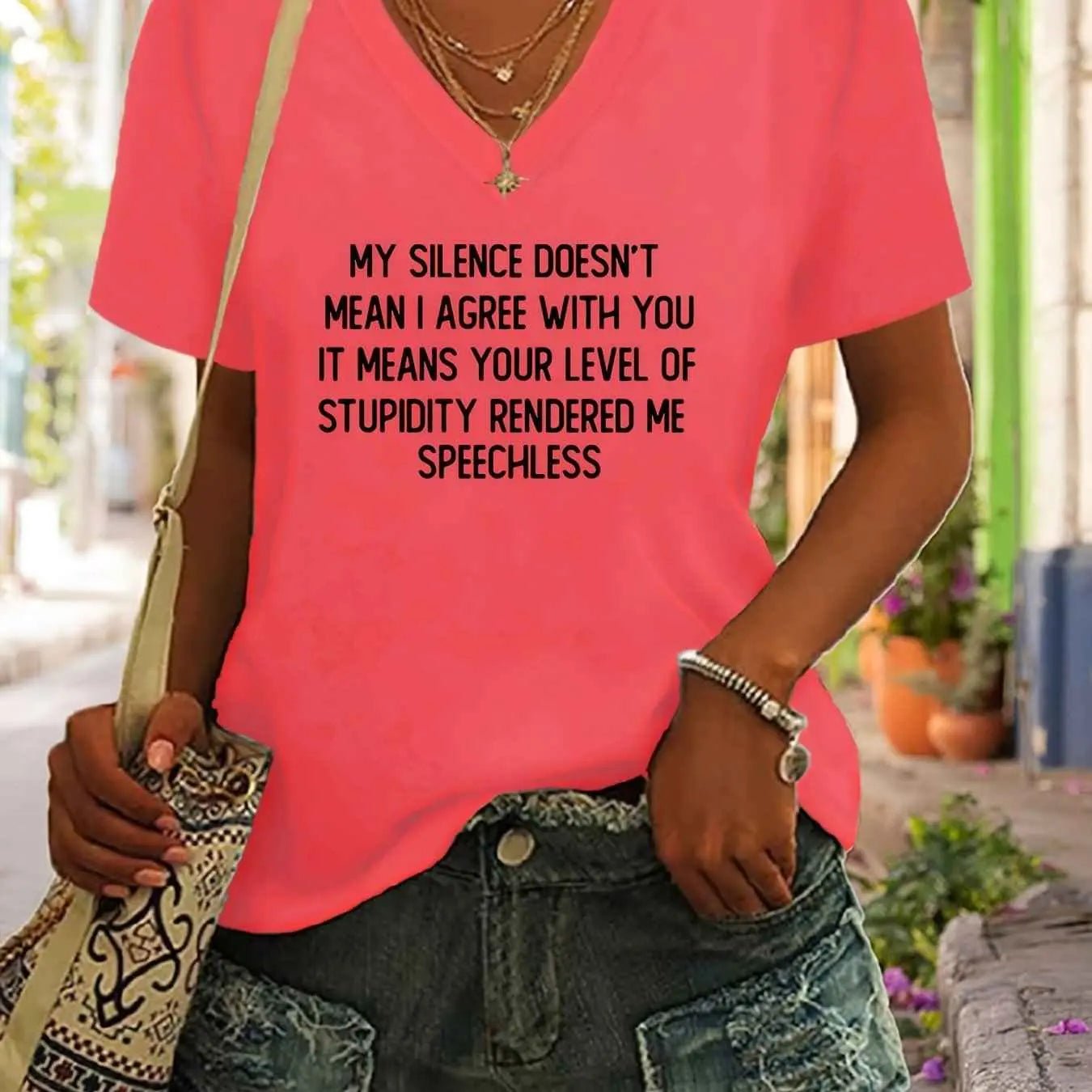 My Silence Doesn't Mean I Agree With You Women's T-shirt, Casual Short Sleeve Top - Grab Them By The Midterms