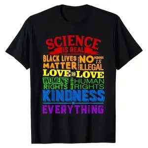 Black Unisex Anti Trump T-Shirt With Rainbow Gradient "I Will Vote For Choice, Equality, Freedom..." See Photo!