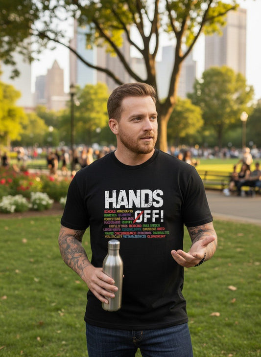 HANDS OFF! Men's T-Shirt List of Services We Want Government to Stop Interfering With! Perfect for Protests & for Errands! - Grab Them By The Midterms