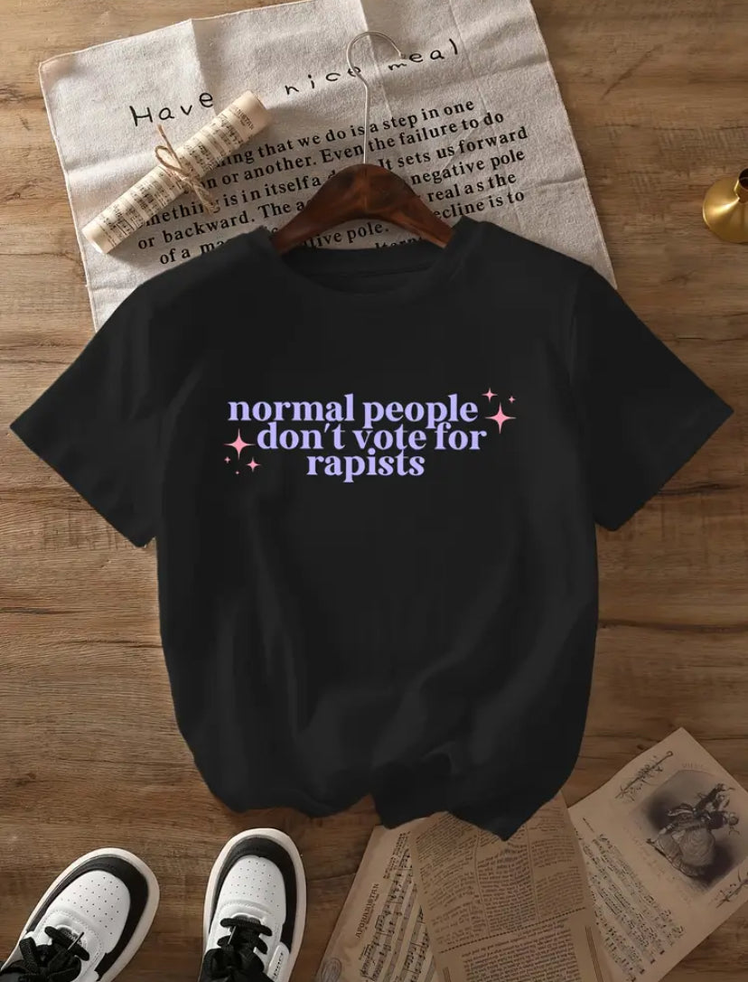 Angry Protest T-Shirt "Normal People Don't Vote For Rapists" - Grab Them By The Midterms