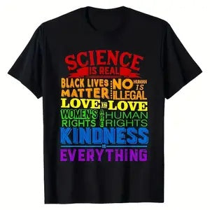 Black Unisex Anti Trump T-Shirt With Rainbow Gradient "I Will Vote For Choice, Equality, Freedom..." See Photo! - Grab Them By The Midterms