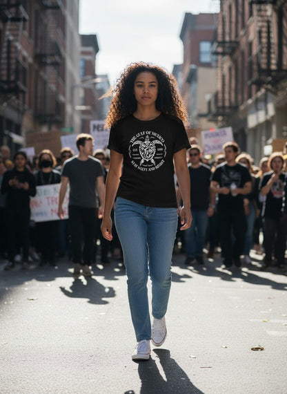 Gulf of Mexico Protest shirt Black Unisex T-Shirt 'The Gulf Of Mexico Est 1550, Stay Salty & Resist' - Grab Them By The Midterms