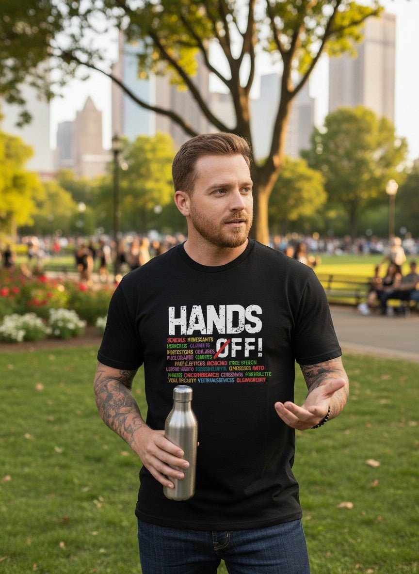 HANDS OFF! Men's T-Shirt List of Services We Want Government to Stop Interfering With! Perfect for Protests & for Errands! - Grab Them By The Midterms